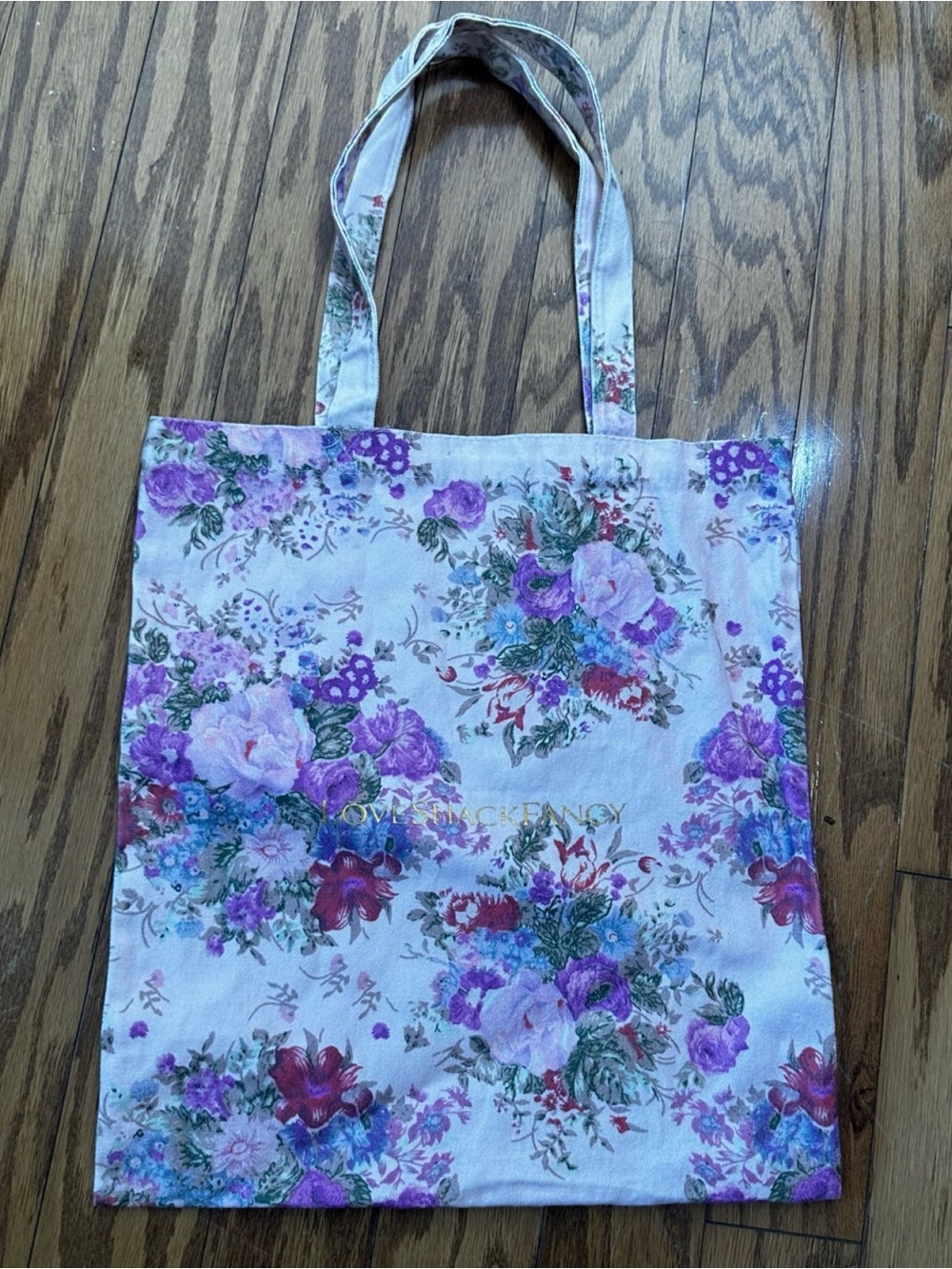 LoveShackFancy Purple and Pink Floral Tote - Picture 3 of 4